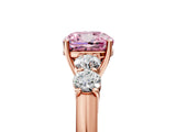 Rose gold Fancy Pink Cushion  Cut Diamond Five-Stone Prong Set White Gold Ring_37