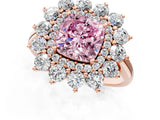 Rose gold Fancy Pink Cushion Cut Diamond Floral Double Halo Engagement Ring with Prong Setting_26