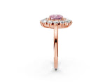 Rose gold Fancy Pink Cushion Cut Diamond Floral Double Halo Engagement Ring with Prong Setting_27