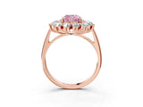 Rose gold Fancy Pink Cushion Cut Diamond Floral Double Halo Engagement Ring with Prong Setting_28