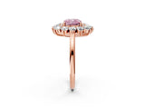Rose gold Fancy Pink Cushion Cut Diamond Floral Double Halo Engagement Ring with Prong Setting_63