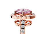 Rose gold Fancy Pink Cushion Cut Diamond Floral Halo Split Shank Prong Setting Ring_17