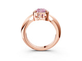 Rose gold Fancy Pink Cushion  Cut Diamond Halo Engagement Ring with Split Shank and Four-Prong Setting_108
