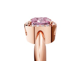 Rose gold Fancy Pink Cushion  Cut Diamond Halo Engagement Ring with Split Shank and Four-Prong Setting_110