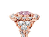 Rose gold Fancy Pink Cushion Cut Diamond Halo Ring with Pavé Band and Four-Prong Setting_46