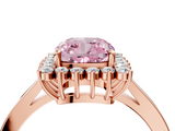 Rose gold Fancy Pink Cushion  Cut Diamond Halo Ring with Round Brilliant Halo and Solitaire Band_90