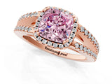 Rose gold Fancy Pink Cushion Cut Diamond Halo Split Shank Engagement Ring_40