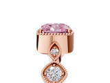Rose gold Fancy Pink Cushion  Cut Diamond Milgrain Marquise Band with Prong Setting_8