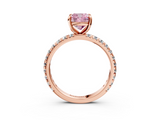 Rose gold Fancy Pink Cushion  Cut Diamond Pavé Band with Four-Prong Setting_37