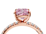 Rose gold Fancy Pink Cushion  Cut Diamond Pavé Band with Four-Prong Setting_38
