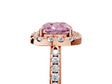 Rose gold Fancy Pink Cushion Cut Diamond Pavé Halo Ring with Four-Prong Setting_41