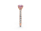 Rose gold Fancy Pink Cushion Cut Diamond Pavé Solitaire Engagement Ring with Four-Prong Setting_73