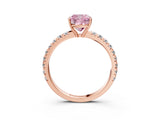 Rose gold Fancy Pink Cushion Cut Diamond Pavé Solitaire Engagement Ring with Four-Prong Setting_74