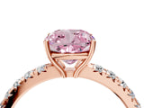 Rose gold Fancy Pink Cushion Cut Diamond Pavé Solitaire Engagement Ring with Four-Prong Setting_75