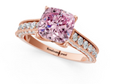 Rose gold Fancy Pink Cushion  Cut Diamond Pave Band with Four-Prong Setting_21