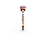 Rose gold Fancy Pink Cushion  Cut Diamond Pave Band with Four-Prong Setting_22