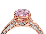 Rose gold Fancy Pink Cushion  Cut Diamond Pave Band with Four-Prong Setting_24