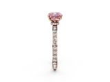 Rose gold Fancy Pink Cushion  Cut Diamond Ring with Pavé Band and Four-Prong Setting_38