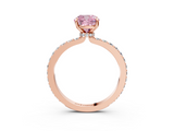 Rose gold Fancy Pink Cushion  Cut Diamond Ring with Pavé Band and Four-Prong Setting_39