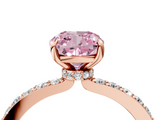 Rose gold Fancy Pink Cushion  Cut Diamond Ring with Pavé Band and Four-Prong Setting_40