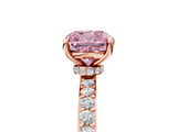 Rose gold Fancy Pink Cushion  Cut Diamond Ring with Pavé Band and Four-Prong Setting_41