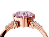 Rose gold Fancy Pink Cushion Cut Diamond Ring with Side Stones and Four-Prong Setting_114