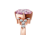 Rose gold Fancy Pink Cushion Cut Diamond Ring with Side Stones and Four-Prong Setting_115