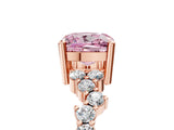 Rose gold Fancy Pink Cushion Cut Diamond Scattered Round Accent Ring with Prong Setting_17