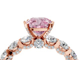 Rose gold Fancy Pink Cushion Cut Diamond Side Stone Engagement Ring with Four-Prong Setting_28