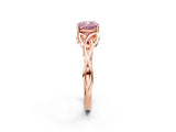 Rose gold Fancy Pink Cushion Cut Diamond Solitaire Celtic Knot Ring with Four-Prong Setting_63
