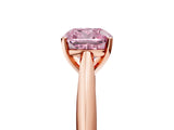 Rose gold Fancy Pink Cushion Cut Diamond Solitaire Engagement Ring with Cathedral Setting and Four-Prong Mount_101