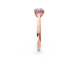 Rose gold Fancy Pink Cushion Cut Diamond Solitaire Engagement Ring with Cathedral Setting and Four-Prong Mount_138
