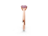 Rose gold Fancy Pink Cushion Cut Diamond Solitaire Engagement Ring with Cathedral Setting and Four-Prong Mount_14