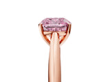 Rose gold Fancy Pink Cushion Cut Diamond Solitaire Engagement Ring with Cathedral Setting and Four-Prong Mount_141