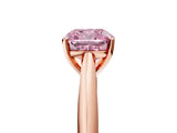 Rose gold Fancy Pink Cushion Cut Diamond Solitaire Engagement Ring with Cathedral Setting and Four-Prong Mount_17