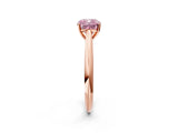 Rose gold Fancy Pink Cushion Cut Diamond Solitaire Engagement Ring with Cathedral Setting and Four-Prong Mount_44