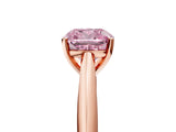 Rose gold Fancy Pink Cushion Cut Diamond Solitaire Engagement Ring with Cathedral Setting and Four-Prong Mount_47