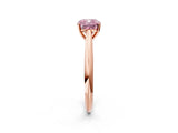 Rose gold Fancy Pink Cushion Cut Diamond Solitaire Engagement Ring with Cathedral Setting and Four-Prong Mount_98