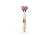 Rose gold Fancy Pink Cushion Cut Diamond Solitaire Engagement Ring with Classic Band and Four-Prong Setting_26