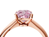 Rose gold Fancy Pink Cushion Cut Diamond Solitaire Engagement Ring with Classic Band and Four-Prong Setting_28