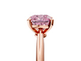 Rose gold Fancy Pink Cushion Cut Diamond Solitaire Engagement Ring with Classic Band and Four-Prong Setting_29