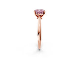 Rose gold Fancy Pink Cushion Cut Diamond Solitaire Engagement Ring with Classic Band and Four-Prong Setting_90