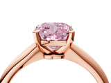 Rose gold Fancy Pink Cushion Cut Diamond Solitaire Engagement Ring with Classic Band and Four-Prong Setting_92
