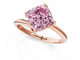 Rose gold Fancy Pink Cushion Cut Diamond Solitaire Engagement Ring with Four-Prong Setting and Classic Band_21
