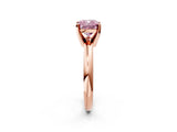 Rose gold Fancy Pink Cushion Cut Diamond Solitaire Engagement Ring with Round Band and Four-Prong Setting_155