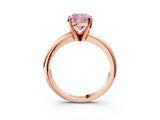 Rose gold Fancy Pink Cushion Cut Diamond Solitaire Engagement Ring with Round Band and Four-Prong Setting_156