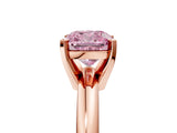 Rose gold Fancy Pink Cushion Cut Diamond Solitaire Engagement Ring with Round Band and Four-Prong Setting_158