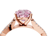Rose gold Fancy Pink Cushion Cut Diamond Solitaire Engagement Ring with Twisted Pavé Band and Four-Prong Setting_48