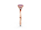 Rose gold Fancy Pink Cushion Cut Diamond Solitaire Ring with Classic Band and Four-Prong Setting_2