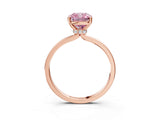 Rose gold Fancy Pink Cushion Cut Diamond Solitaire Ring with Classic Band and Four-Prong Setting_3